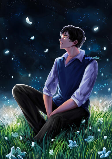 Full-body portrait for an art trade