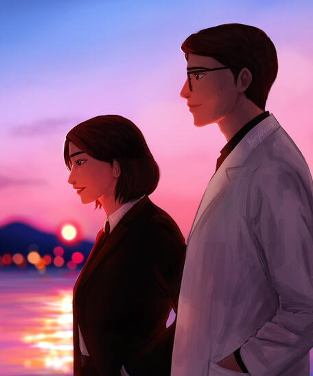 Full-body portrait for an art trade